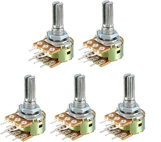 uxcell WH148 10K Ohm Variable Resistors Dual Rotary Carbon Film Taper Potentiometer 5pcs