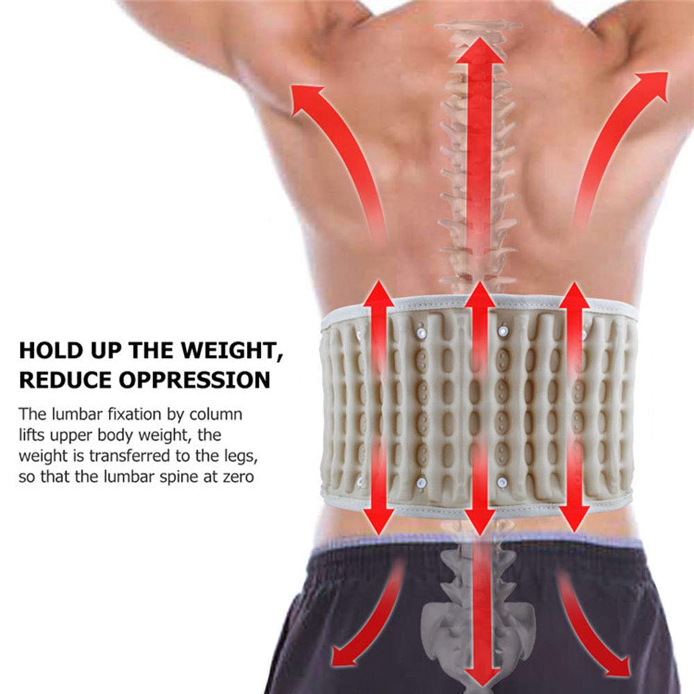 SHT Cinturón de descompresión Cinturón de Cintura Atrás Soporte de la Cintura para el Alivio del Dolor, Adecuado para Hombres y Mujeres (29-51 Pulgadas de la Circunferencia de la Cintura),Amarillo
