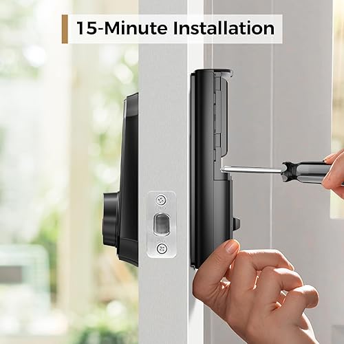 Miniatura 8 de ARPHA Cerradura de puerta inteligente de huellas dactilares, cerradura de puerta de entrada sin llave, cerrojo WiFi integrado con teclado, control