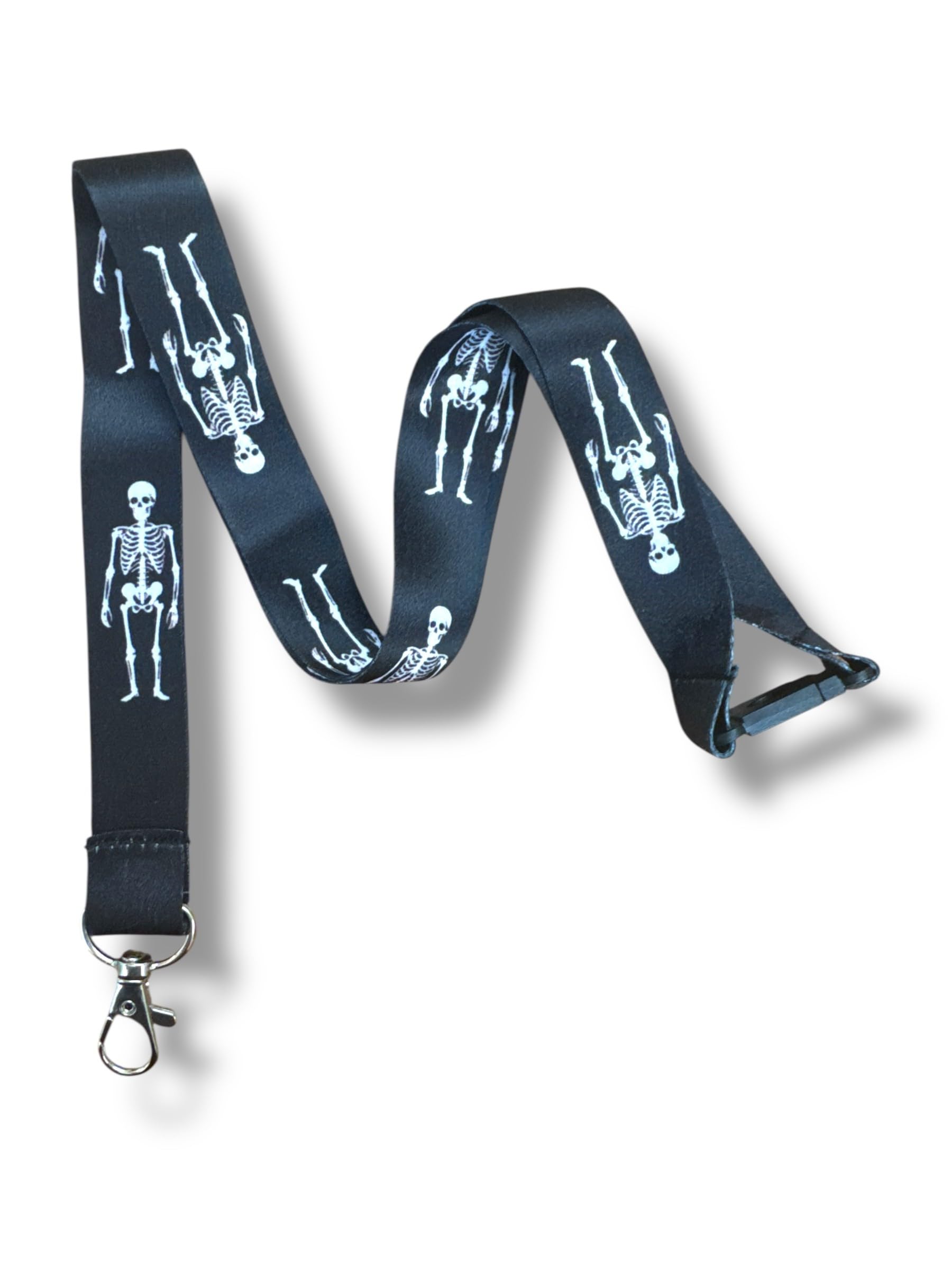 PAC Supplies Global Skeleton Lanyard with Safety Breakaway Clasp, Black (1)