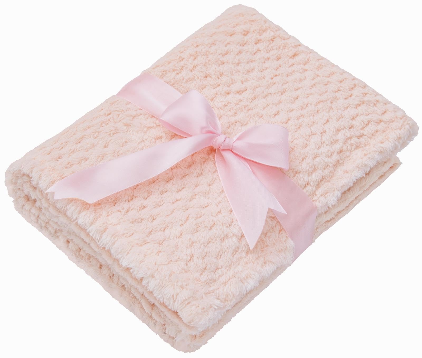 Adore Home Baby Fleece Blanket Ultra Soft Honeycomb Waffle Newborn Gift 60x90cm For Cot Moses Basket Pram, Pink