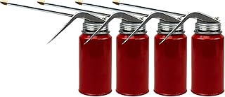 4 Pcs Hand Pump Oiler Can, 200ml Gun Oil Spray Can, Metal Pump Oil Can for Home Auto Motorcycles Bike Car Applications