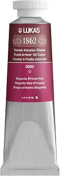 Lukas 1862 Professional German Oil Paint, Magenta Red Primary 37 mL - w/Beeswax & Non-Yellowing Sunflower Oil, Short Drying Time, Smooth, Outstanding Lightfastness