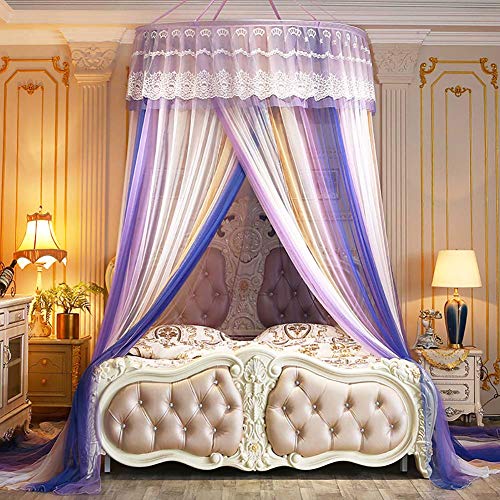 XZHU Tienda de Cama mosquitera, Cubierta de Cama, encriptación de Doble Capa Cortina Anti-Mosquitos del Palacio Cortina de Cama mosquitera, Adecuada para niños Adultos de Dormitorio,A,2.0m