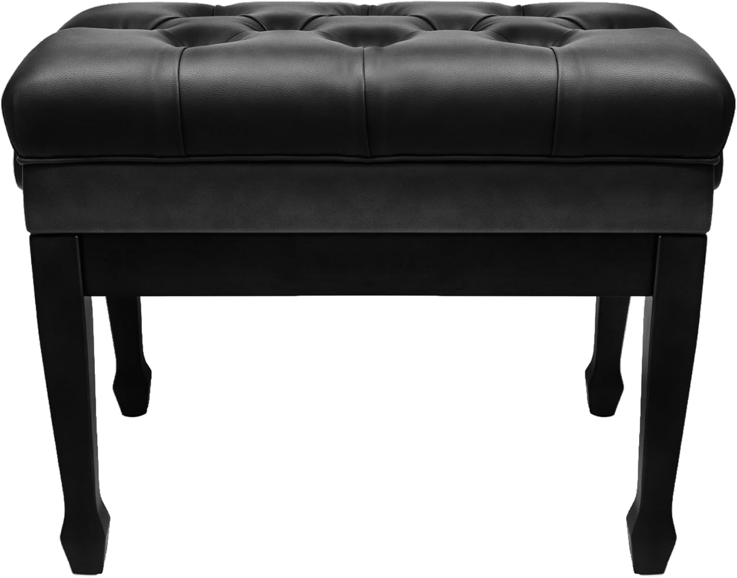 Adjustable Piano Bench with Storage Imports Genuine Leather Wooden Piano Stool with Padded Cushion