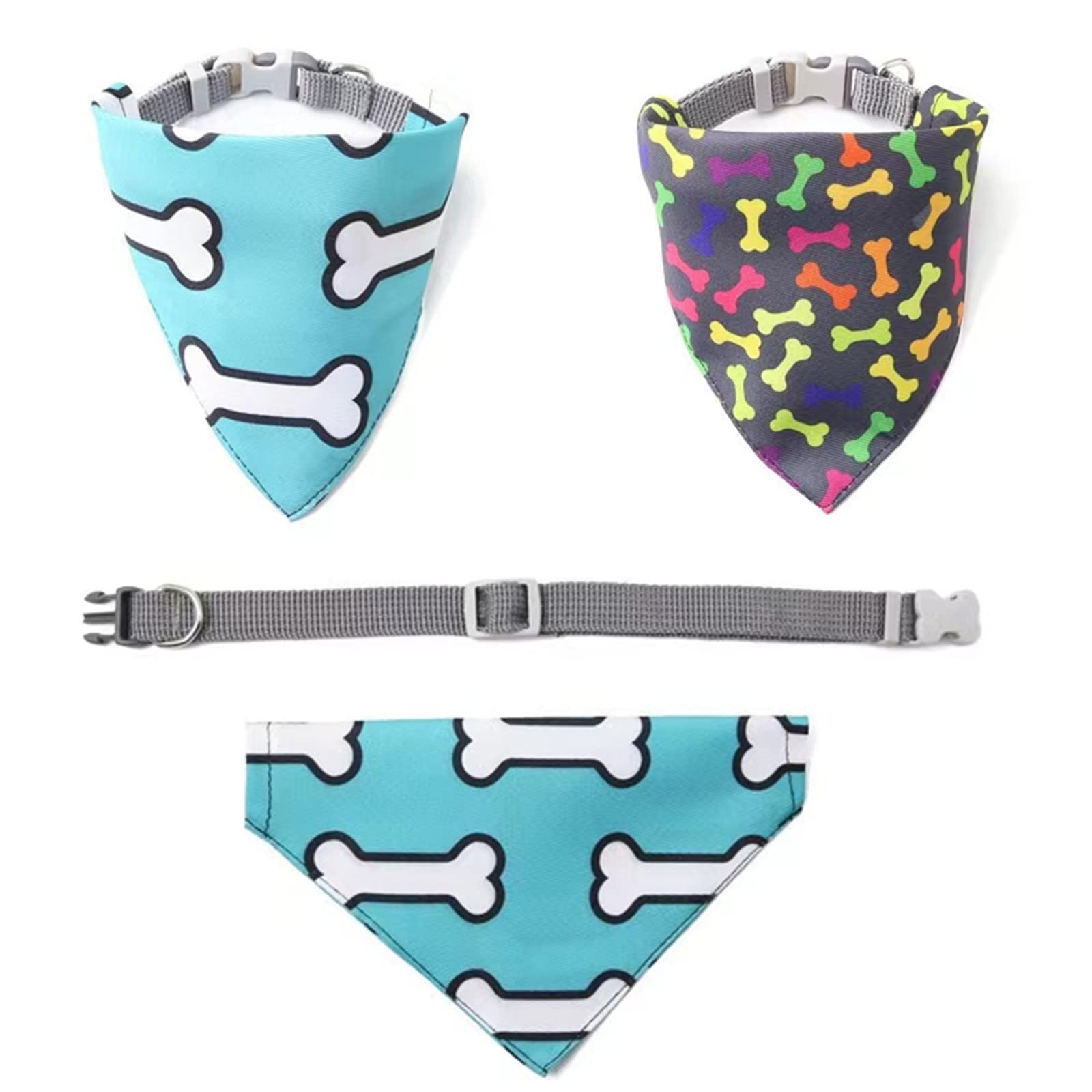 Dog Bandana 2 Pack Dog Gifts for Birthday- Cotton Pet Triangle Scarf Dog Bibs Pet Costume Accessories for Large Dogs Pets Blue and Colorful