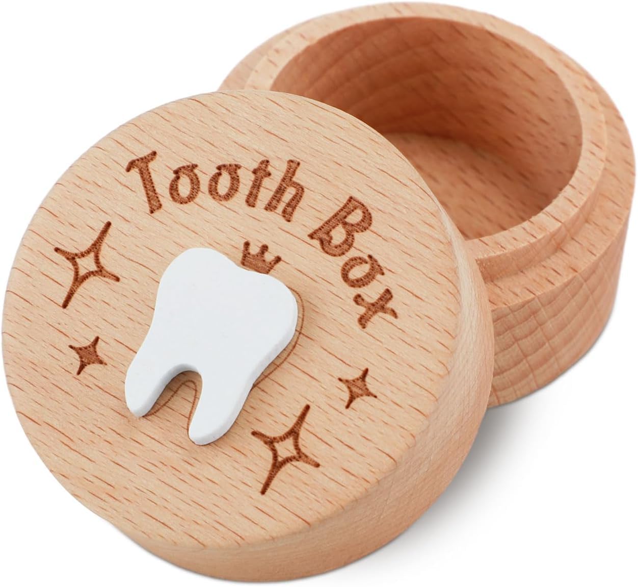 SIDUISDH Teeth box, baby teeth for boys and girls, wooden tooth box, personalised gift