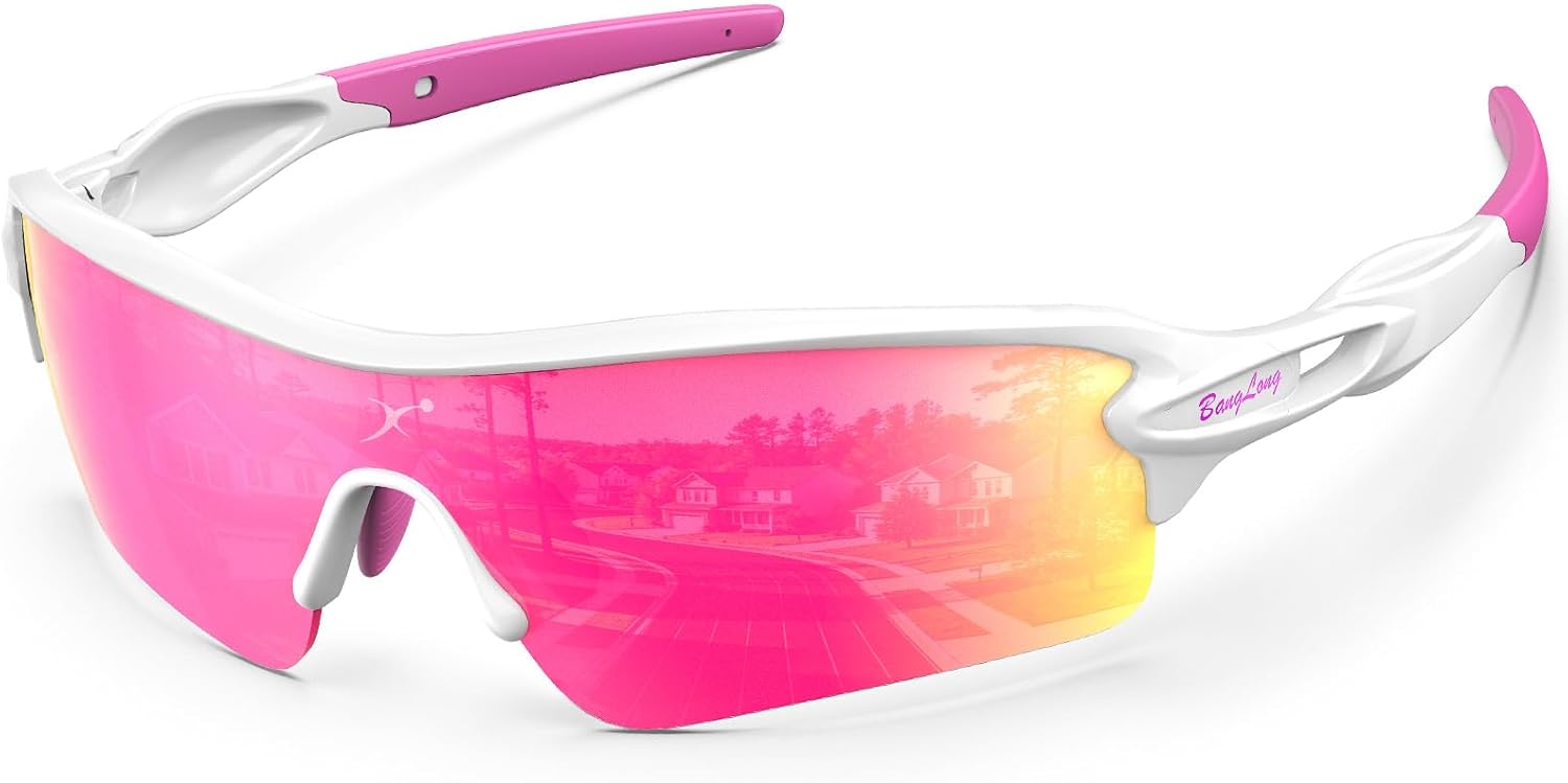 BangLong Polarized Sports Sunglasses for Men Women - UV400 Protection Sun Glasses for Cycling Running Baseball