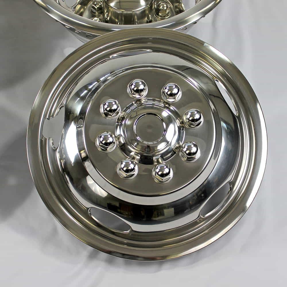 Set of 4 Polished 5 Hand Hole 17" Steel Wheel Simulators for Ram 3500 2003-2018