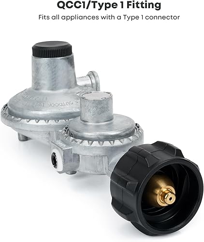 Vista 8 de Stanbroil Regulador de propano vertical de dos etapas con salida NPT hembra de 3/8 pulgadas y entrada NPT hembra de 1/4 pulgadas para tanque