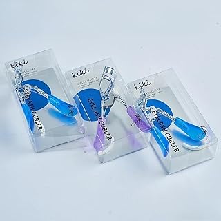 أداة تجعيد رموش، مشبك ثني رموش صناعية بزاوية عريضة مع وسادتين بديلتين من السيليكون من كيكي، قطعة واحدة، متعدد الألوان