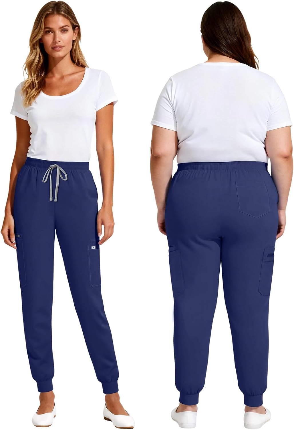 Women’s Scrub Pants - Jogger Cargo Pants with 6 Pockets, Soft Scrubs Pant for Women Yoga Style Mid-Rise Pants - Image 2