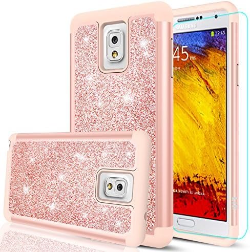 LeYi LG Aristo Case,LG Risio 2 Case,LG Phoenix 3 Case,LG Fortune/Rebel 2 LTE/ K8 2017 Case with HD Screen Protector Liquid Glitter Sparkle Cute Girls Women Clear TPU Case for LG LV3 ZX (Pink)