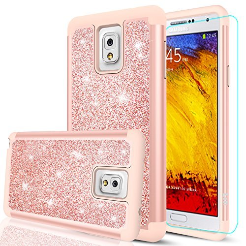 LeYi LG Aristo Case,LG Risio 2 Case,LG Phoenix 3 Case,LG Fortune/Rebel 2 LTE/ K8 2017 Case with HD Screen Protector Liquid Glitter Sparkle Cute Girls Women Clear TPU Case for LG LV3 ZX (Pink)