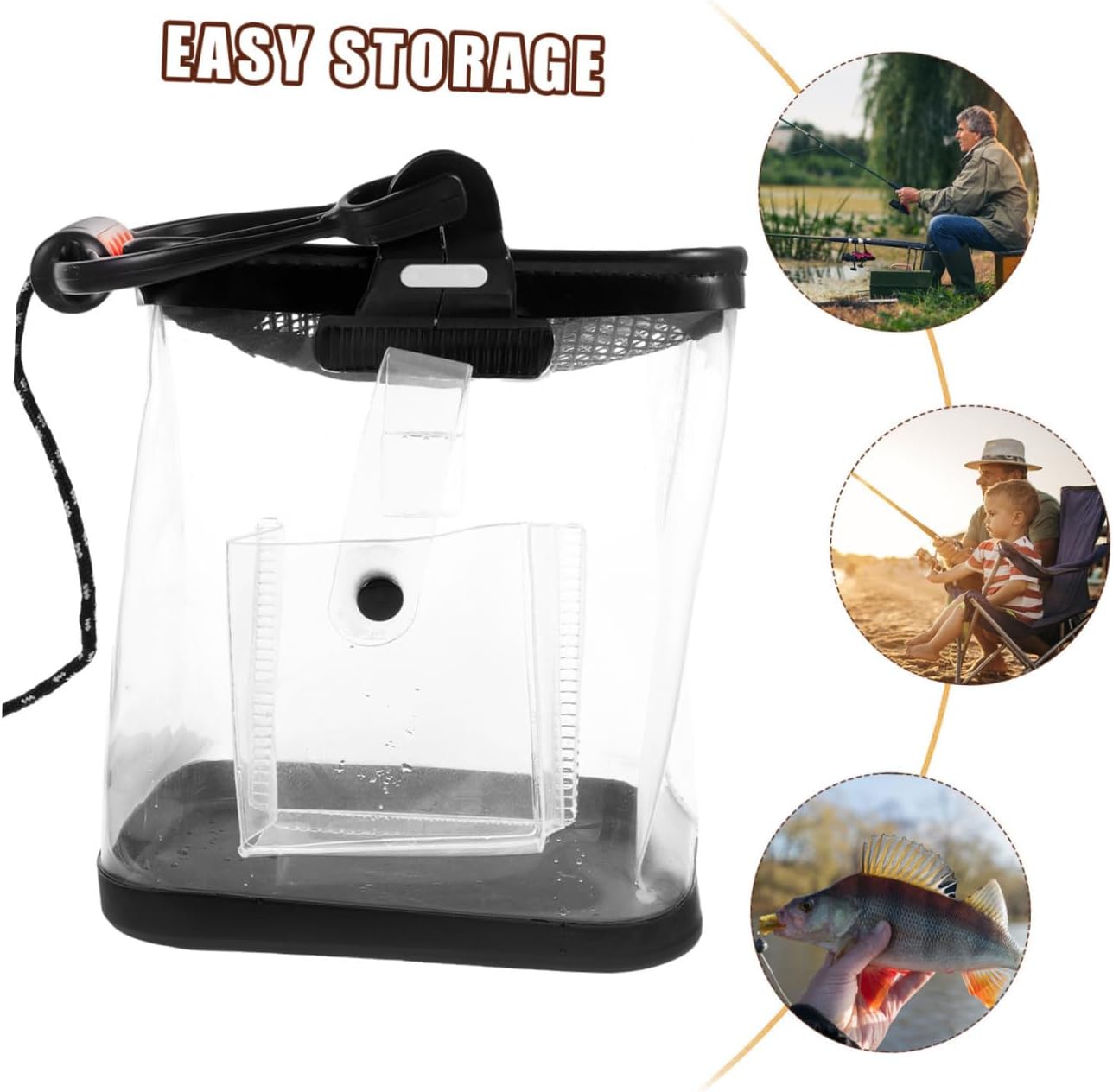 Foldable Fishing Bucket Multi-function Storage Barrel Comfortable Grip Handle