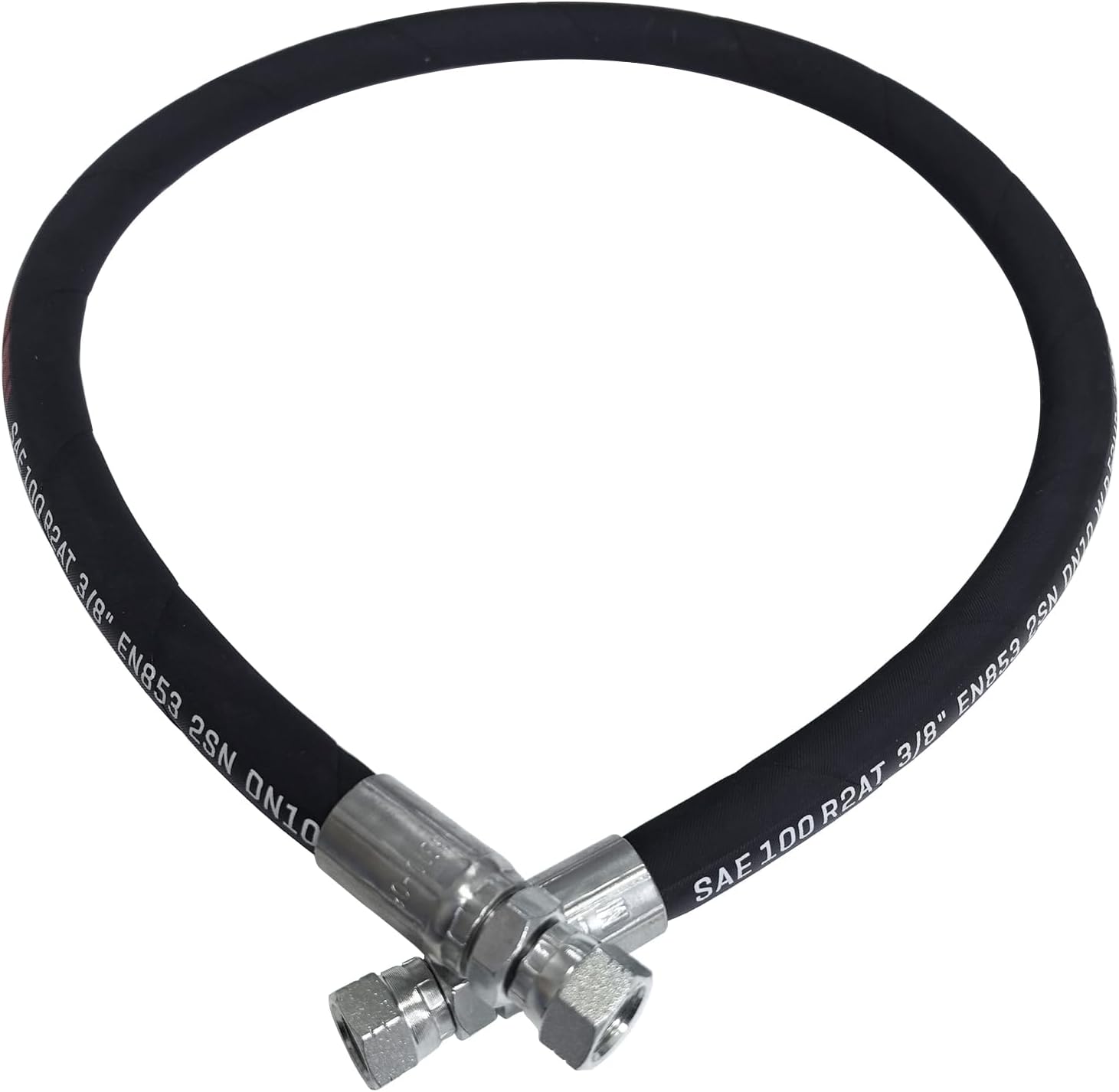 3/8 Hydraulic Hose with 3/8inch JIC 37° Female Hydraulic Hose Fittings 2 Ends (84inch)
