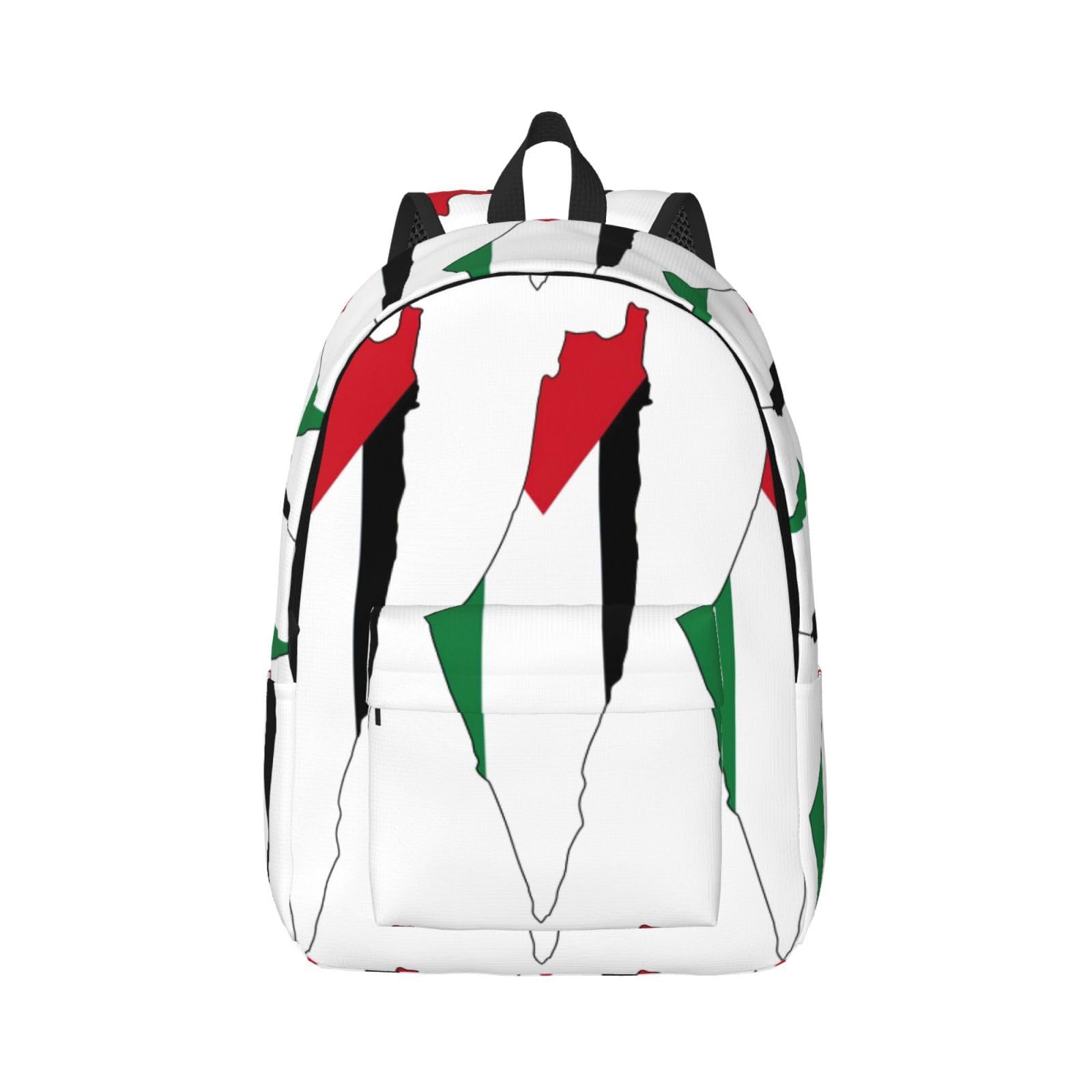 Duwaa Unisex Black Palestine Flag Map Print Backpack For Women, Work Business Backpacks Laptop Bag College Bookbag For Travel, M