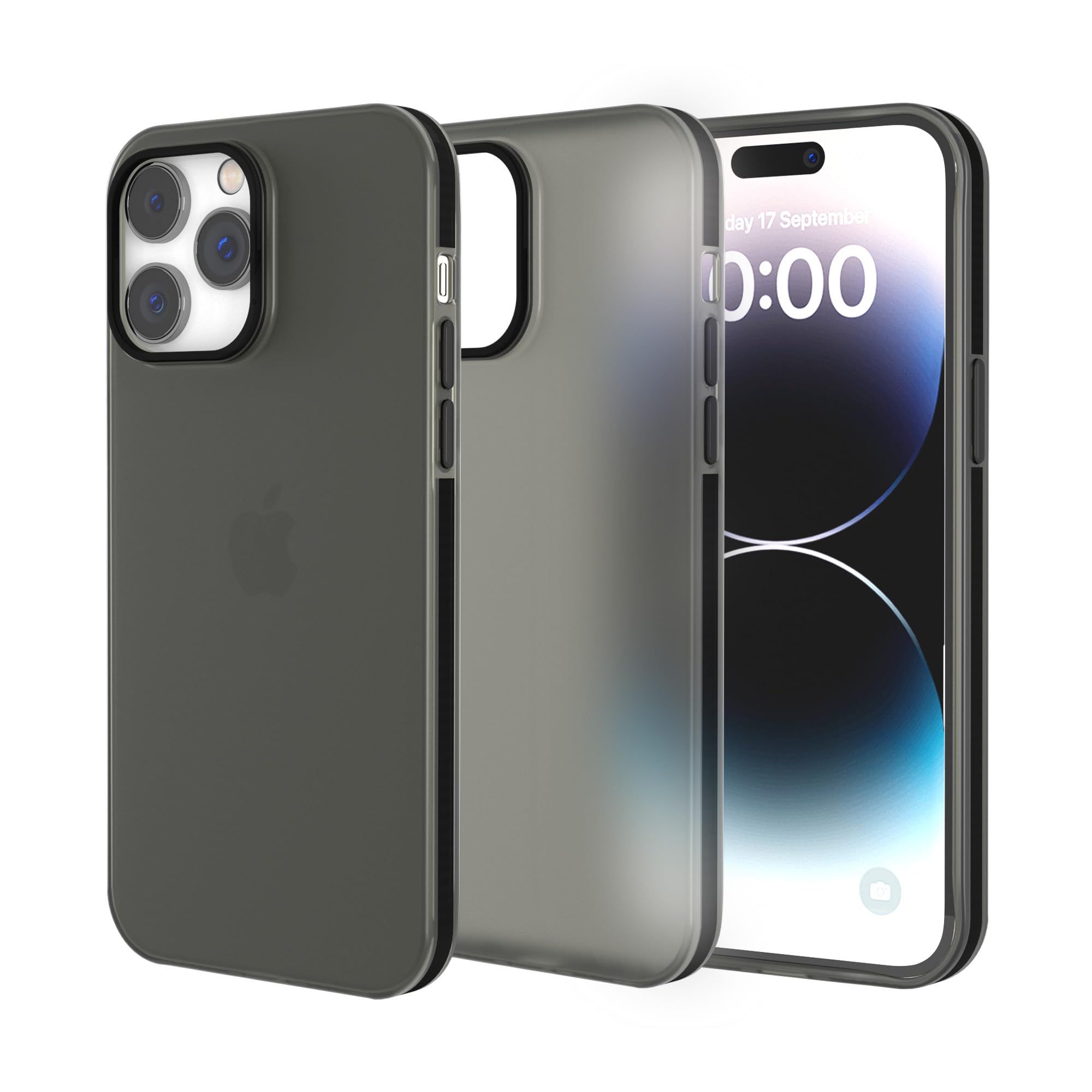 amazon basics Frosted Series | Sleek,Translucent Matte | Anti-Slip, Drop and Camera Protection | Back Case Cover for iPhone 14 Pro Max 6.7" - Translucent Black (B0C7N4CGVF) Amazon Price History, Amazon Price Tracker