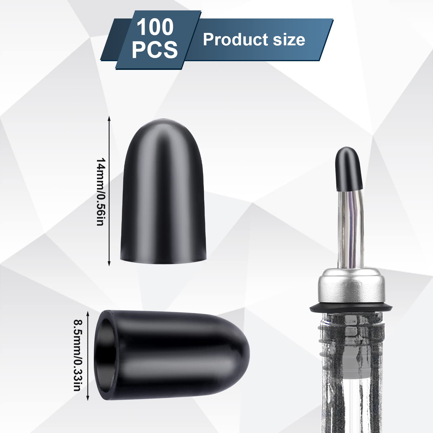 Tappo Versatore Di Gomma Nero Tappo Di Liquore Coperchio Versatore