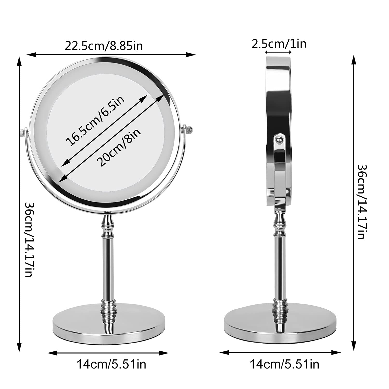 BonYei ライト付きメイクアップミラー | 8インチ 充電式 両面 1x/10x 拡大鏡 ライト付き | 3色のライトと調節可能  Amazon.co.jp:  ライト付き8インチメイクアップミラー、充電式1X/10X3色照明拡大ライト付きメイクアップバニティミラー両面360°回転タッチセンサー調光輝度 ...