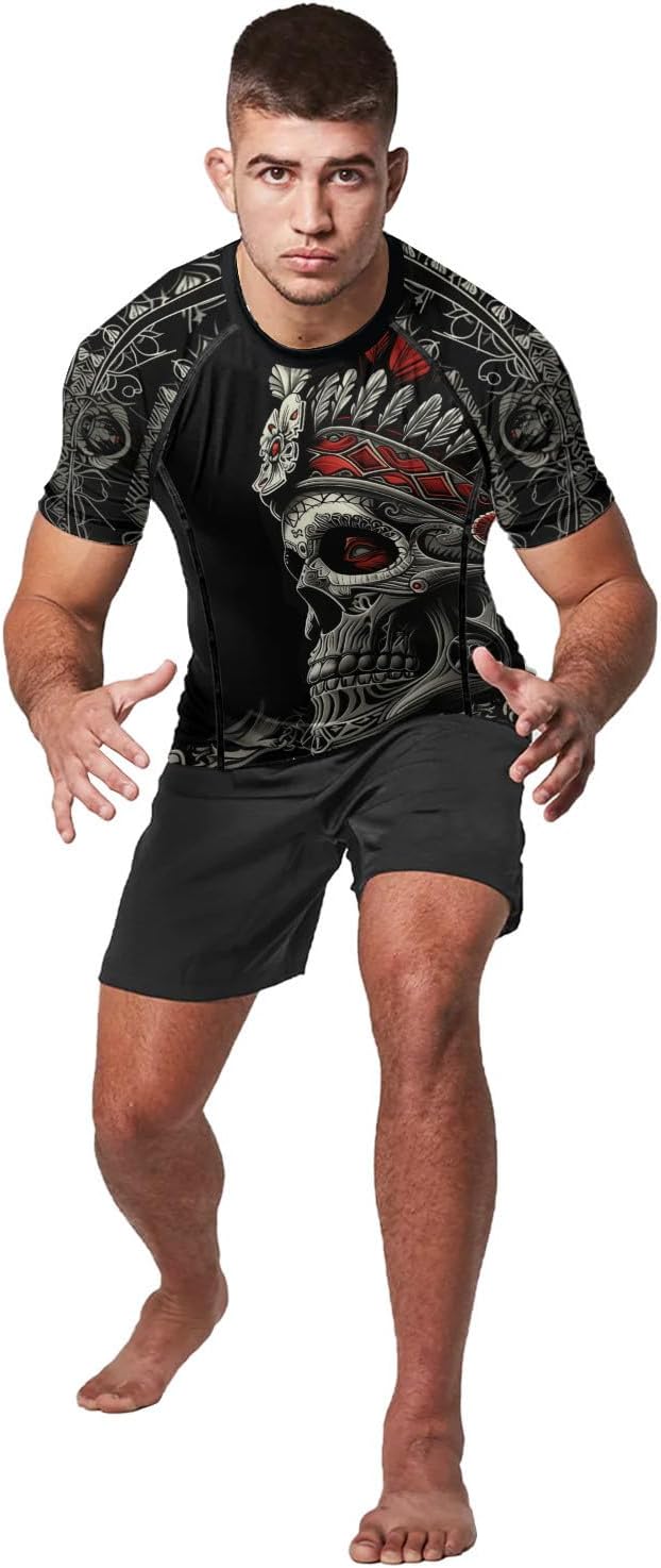 HYPEWAVE Viking Print 3D Never Fade Rash Guard Men, Ultra Soft Compression Shirt UPF 50+ Stretchable Fabric Gift BJJ - Image 5