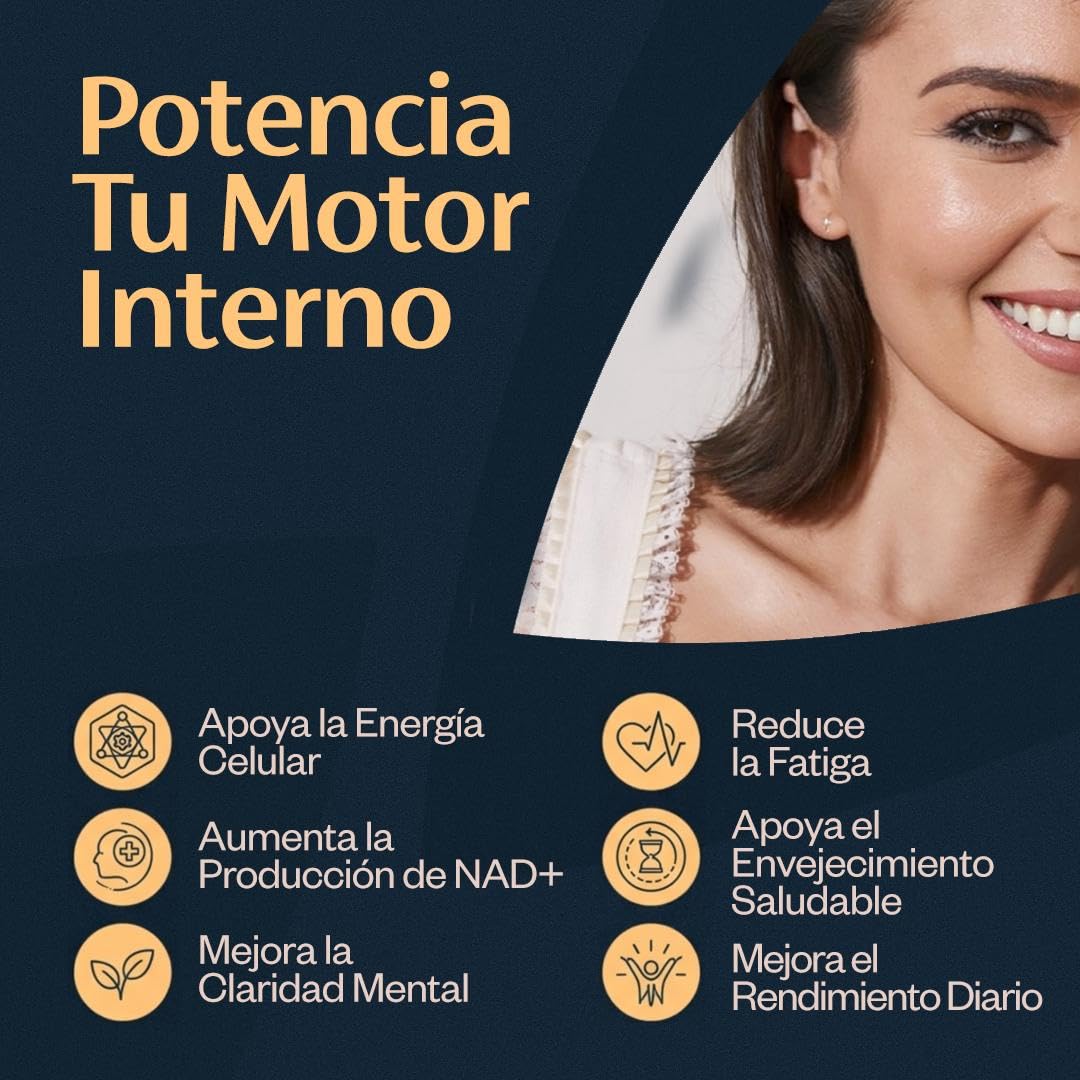 Longévitas MitoNAD+, Nicotinamida Ribósido NAD Booster, 1 Mes (60 Cápsulas) | Con Vitamina C y B1 B2, Comité Científico Dr. Aguilera, Soporte Mitocondrial, Fabricado en España, ISO9001