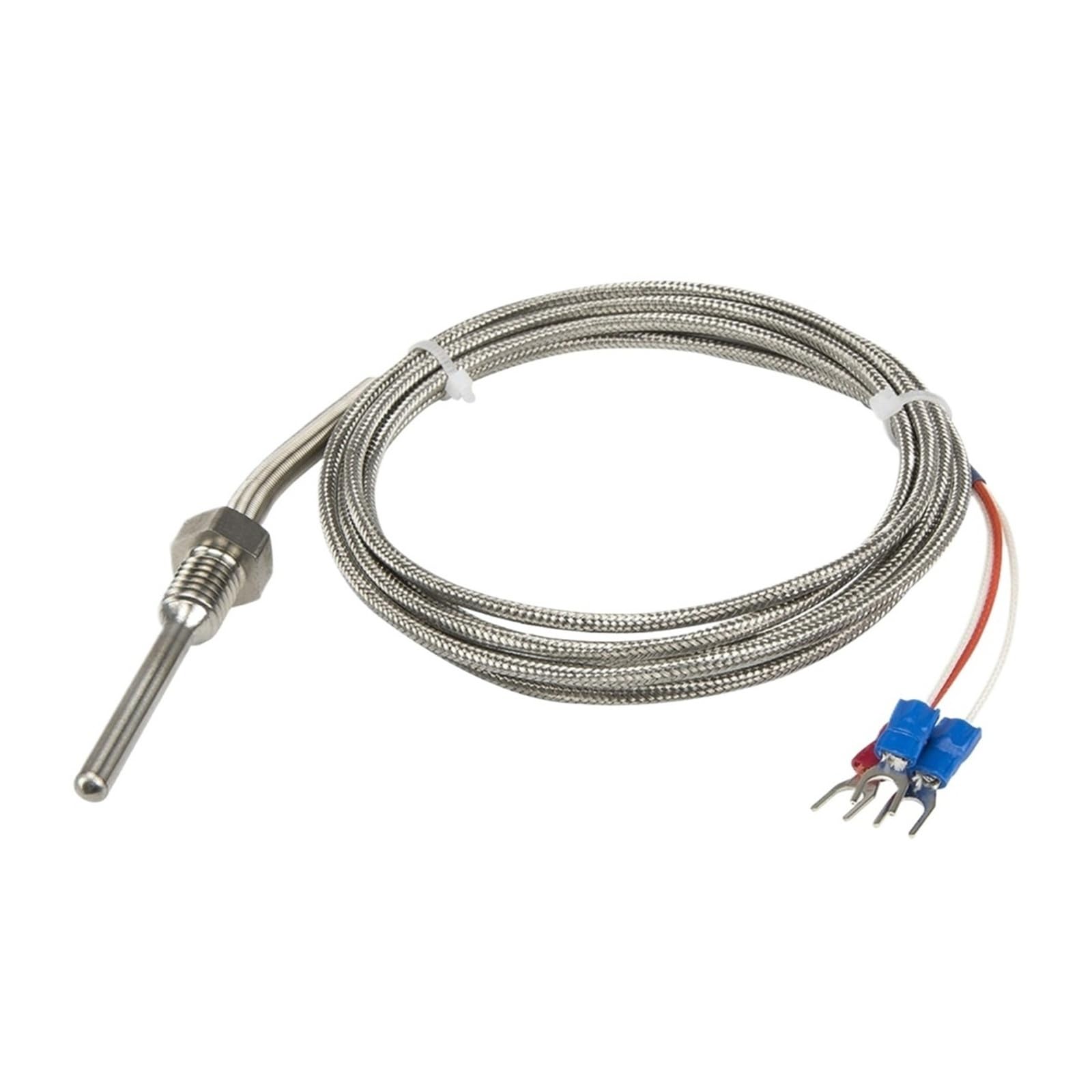Sensor de temperatura FTARP09 PT100 RTD, cable trenzado metal 2 m, longitud total sonda 50 mm con rosca, 1 ud(M12 1)