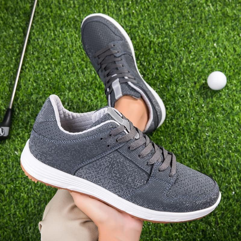 Miniatura 4 de AOLEXWU Zapatos de golf sin pinchos para hombre, zapatos de golf profesionales, cómodos, antideslizantes, zapatos de golf para hombre