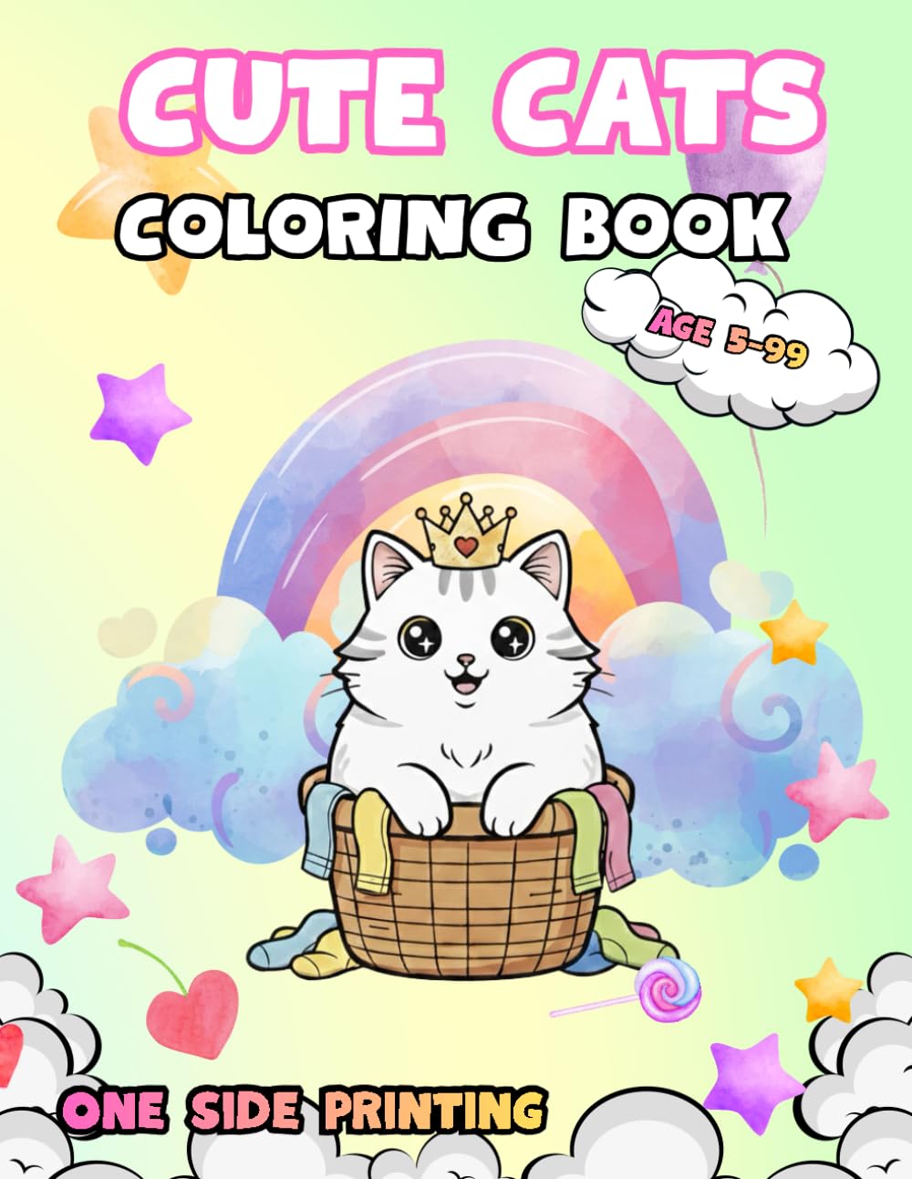 Funny Cute Kawaii Cats Coloring Book Kawaii Cats • Funny Scenes • Kids Ages 5+ • One-Sided Pages • Cute Animals • Easy Coloring • Cat Lovers: Cute, ... Coloring Pages for Kids 5+ and All Cat Lovers