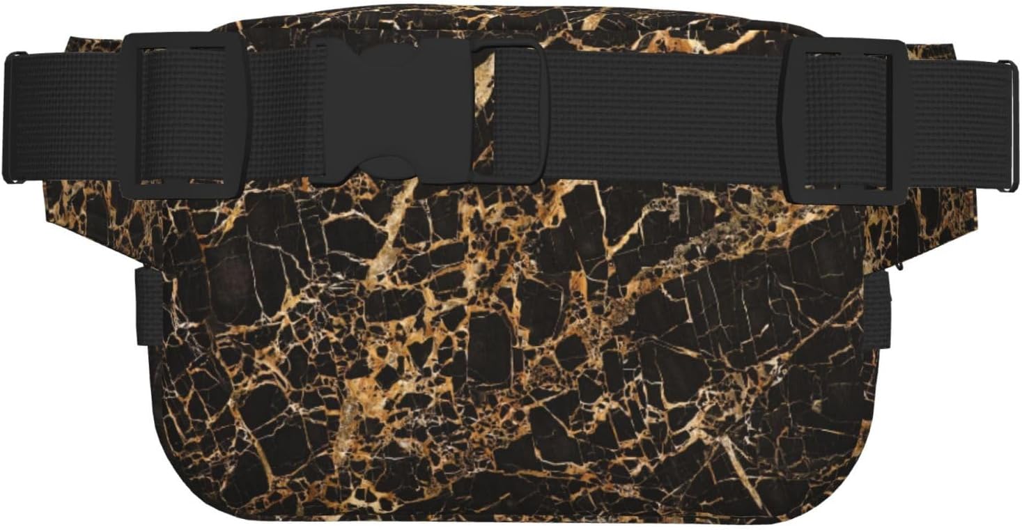 Gold marble print Large Fanny Packs for Women Cute Cross Body Waist Bag Fashionable Fanny Pack