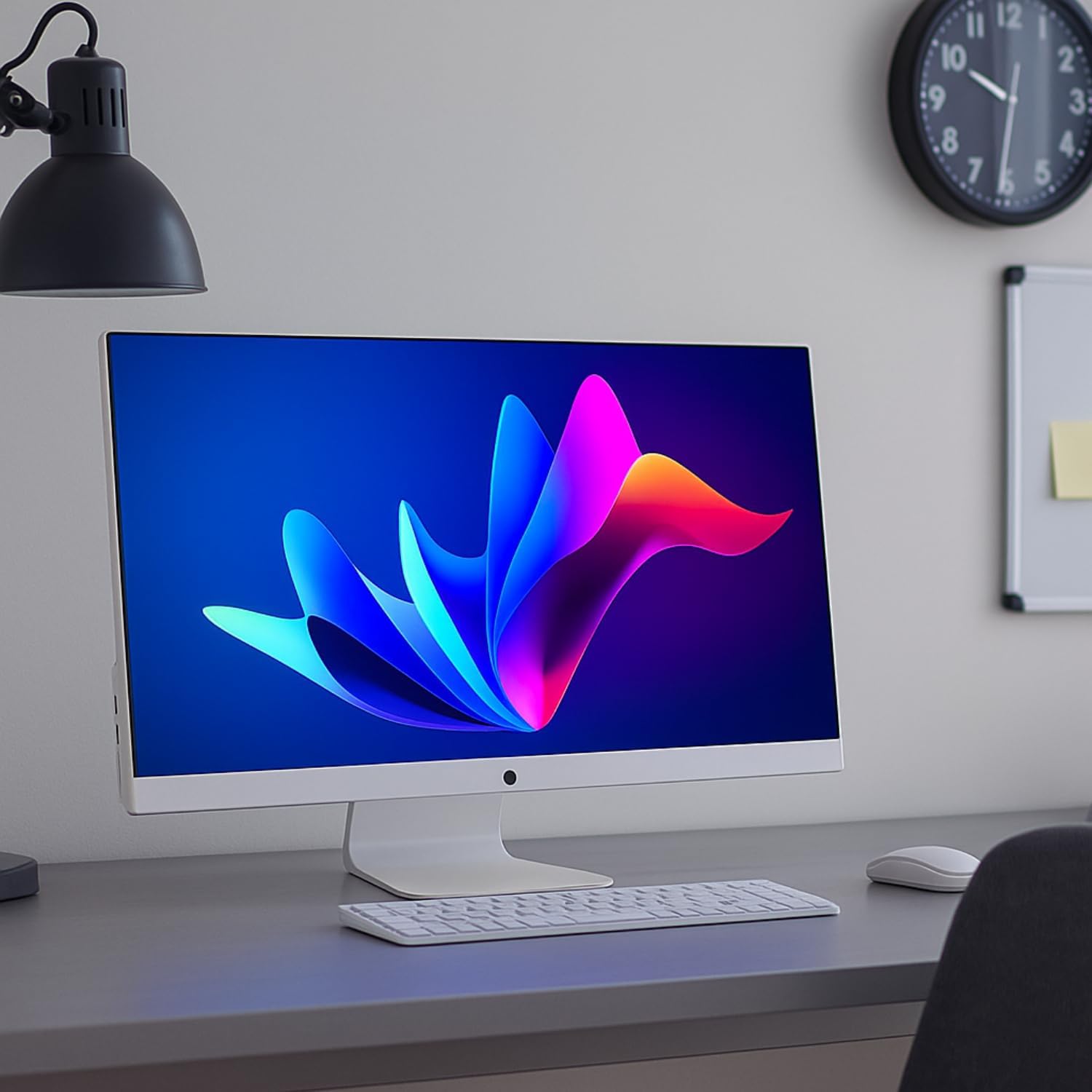 Computador All in One 23.8" Full HD Intel Core I7-7500U, SSD M.2 512GB, 16GB RAM, Wi-Fi Dual Band, Saídas HDMI/VGA, Alto-Falantes Webcam Integrados com Teclado e Mouse, Branco