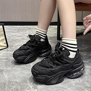 Amazon | [HarFar] 運動靴 レディース ダッドシューズ 6cm 厚底