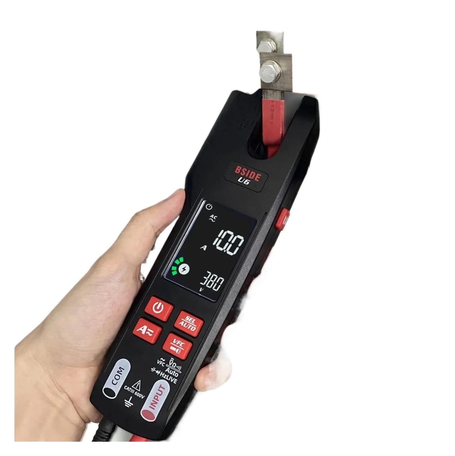 U6 600A Pinza amperometrica digitale True RMS AC DC rilevamento NCV | Misura corrente AC DC e valori elettrici senza scollegare i circuiti per manutenzione e diagnosi(BSIDE U6)