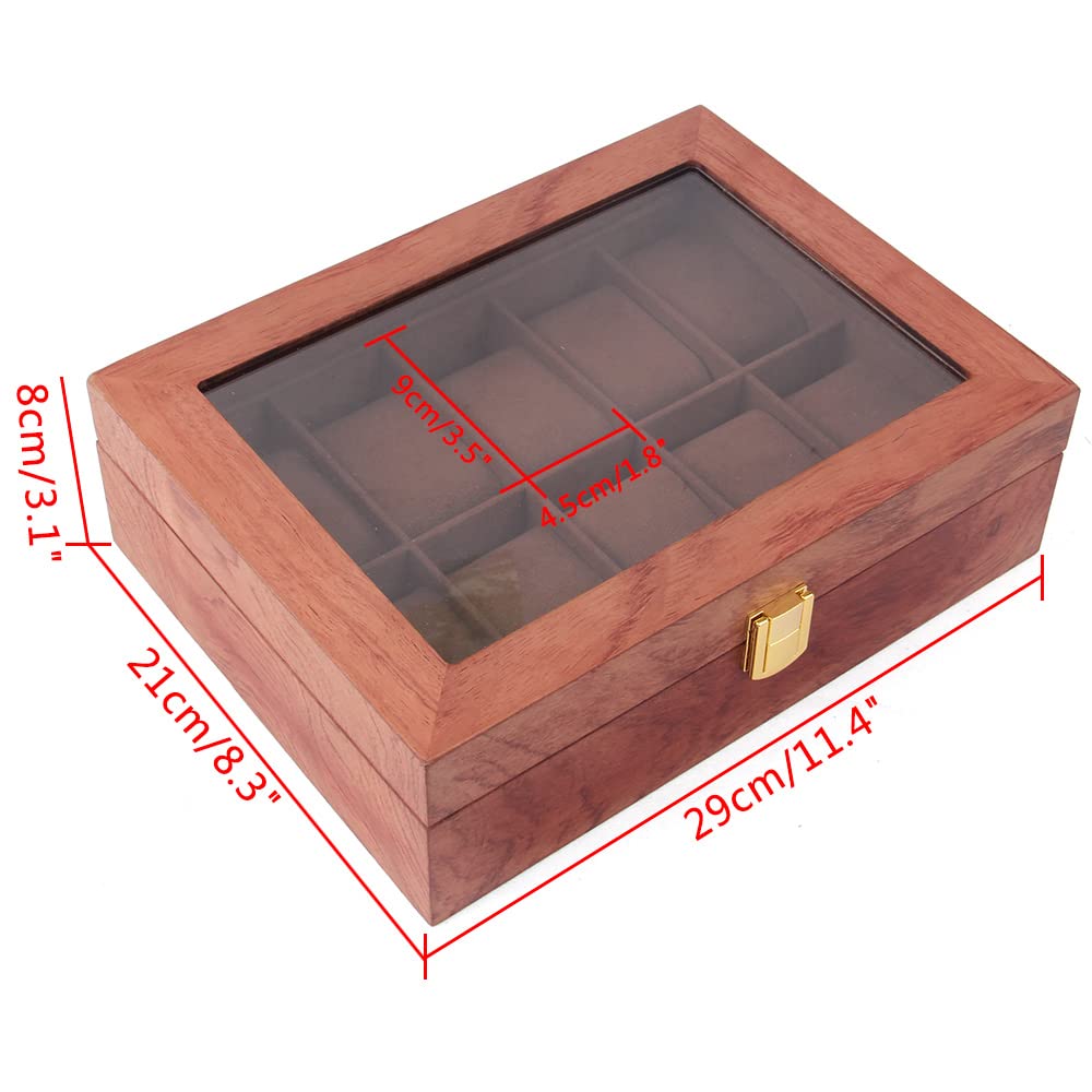 Scatola per orologi e orologi in legno con 10 scomparti