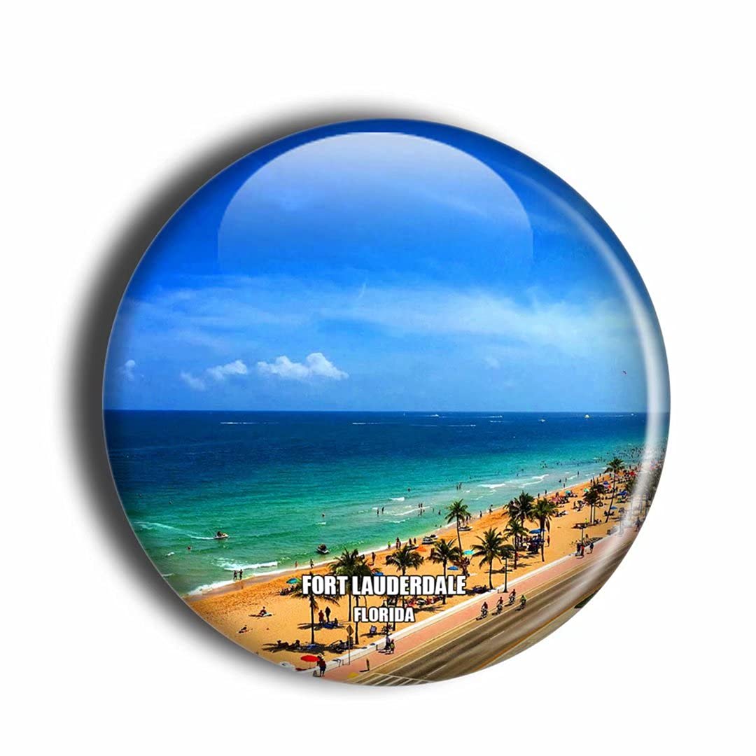 Magnete Frigorifero 3D Pompano Beach Florida USA | Souvenir Viaggio In Legno Resistente 7.6 Cm