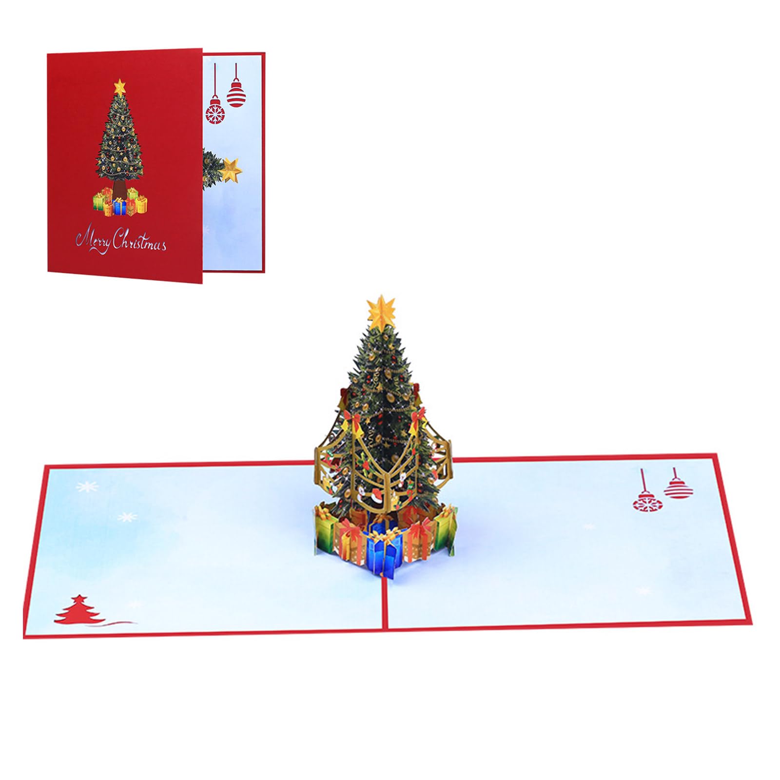 Kalttoy Unique 3D Christmas Tree Greeting Card Pleased Christmas Tree 3D Popup Card Delicate Holiday Greeting with Envelope Individualized Note