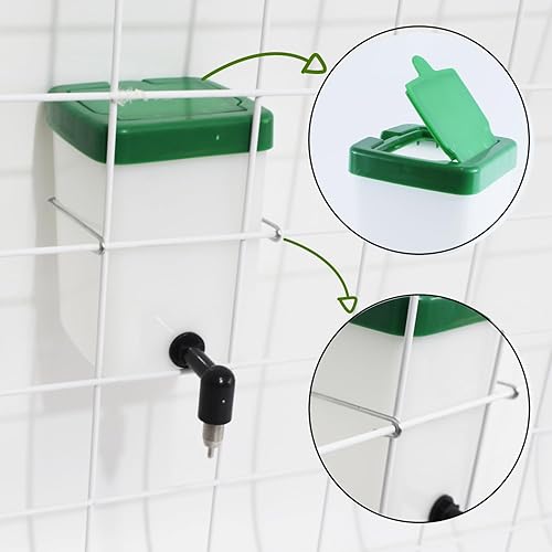 Miniatura 5 de Botella de agua de conejo sin goteo para jaula, paquete de 2 botellas de agua dispensadoras de agua para animales pequeños de 16 onzas para mascotas
