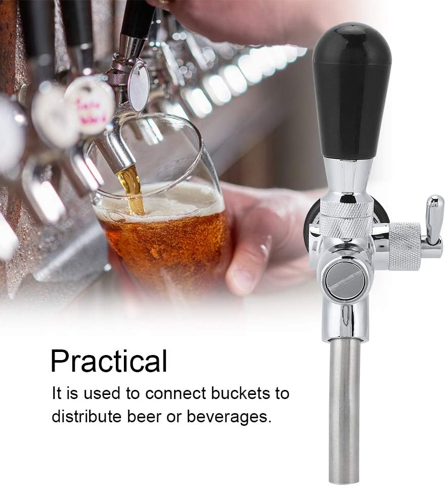 Beer Faucet G5/8in Thread Brass Beer Tap Stainless Steel Adjustable Beer Keg Faucet Drinking Faucet Kegerator Parts for Bar