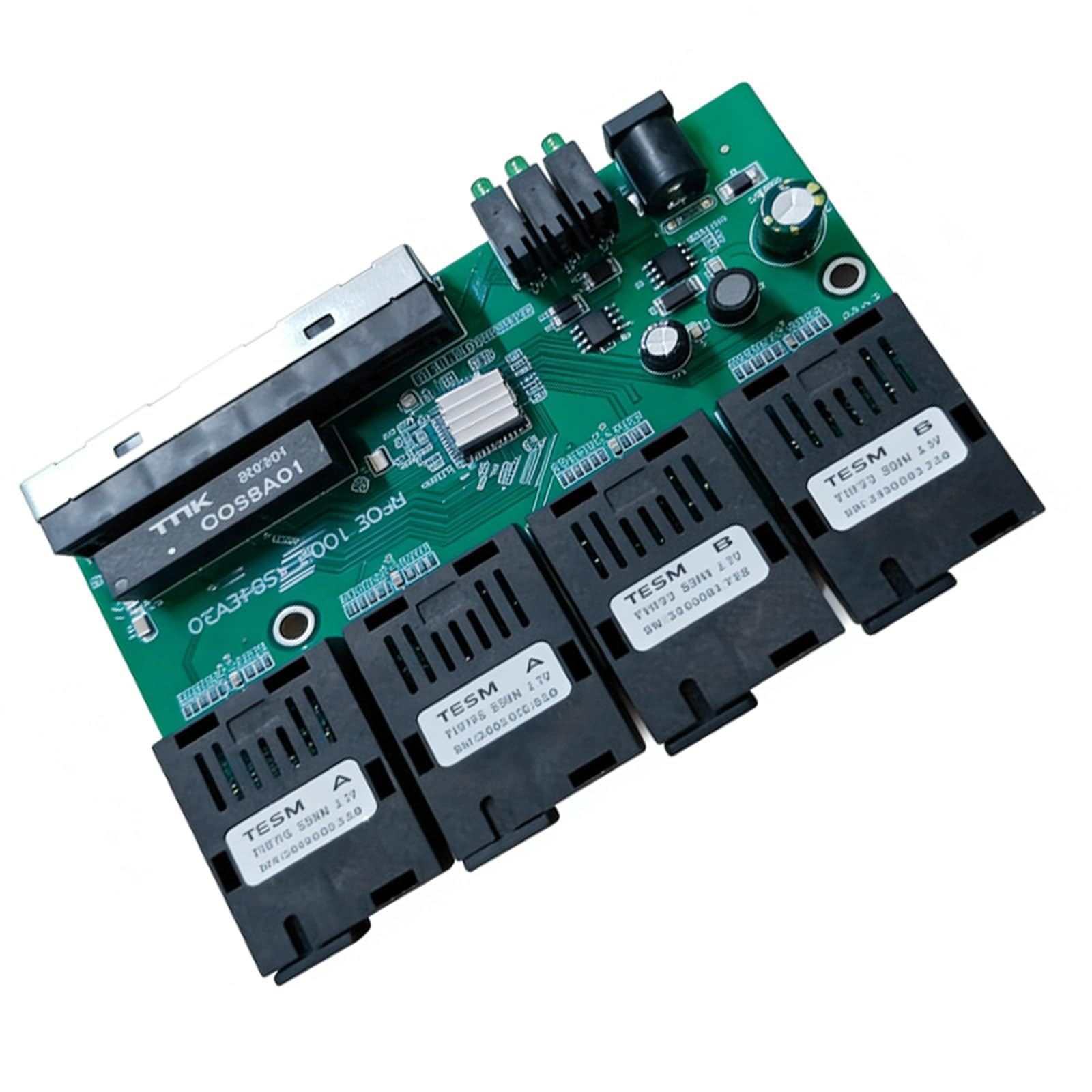 Commutateur de fibre Ethernet rapide inversé 100 m Sortie 4F4E 3,3 V Convertisseur de transmission de données Convertisseur rapide et facile d'installation Développement