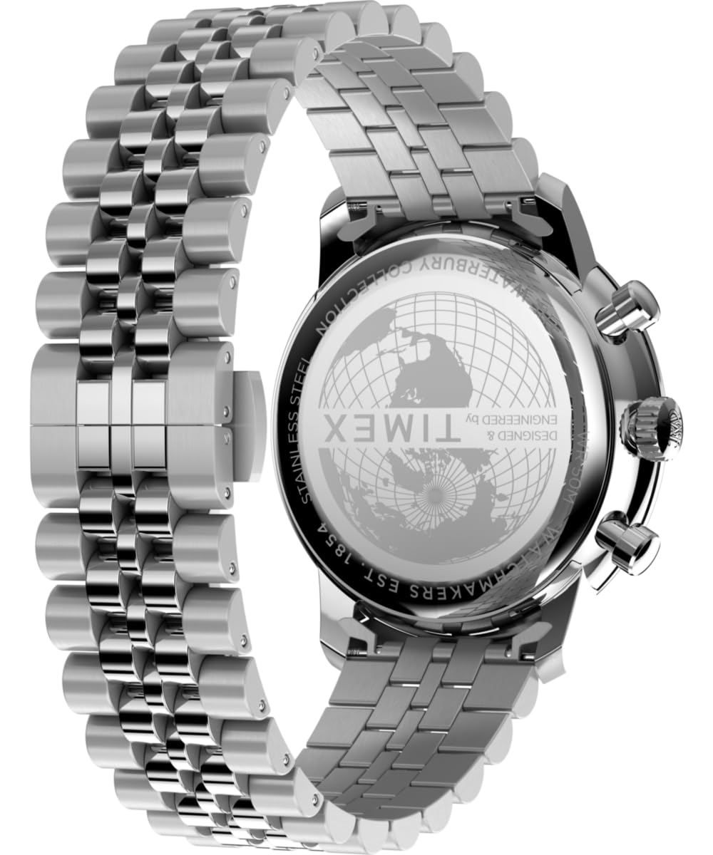 Timex Waterbury Metropolitan Chronograph Tw2Y23600 Zegarek Męski, 41 mm, Bransoleta ze Stali Nierdzewnej i Zielona Tarcza