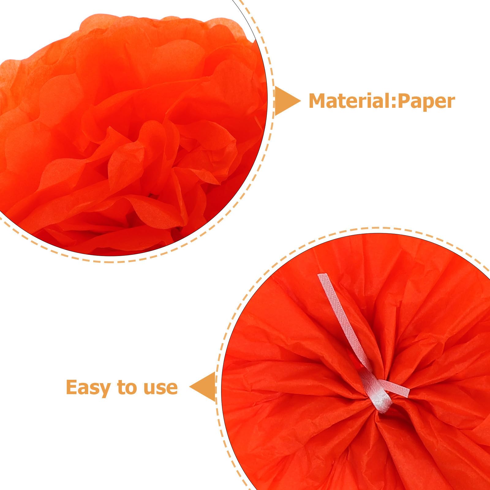 90 Stück Papier Pompons aus Seidenpapier für Hochzeit und Party Deko