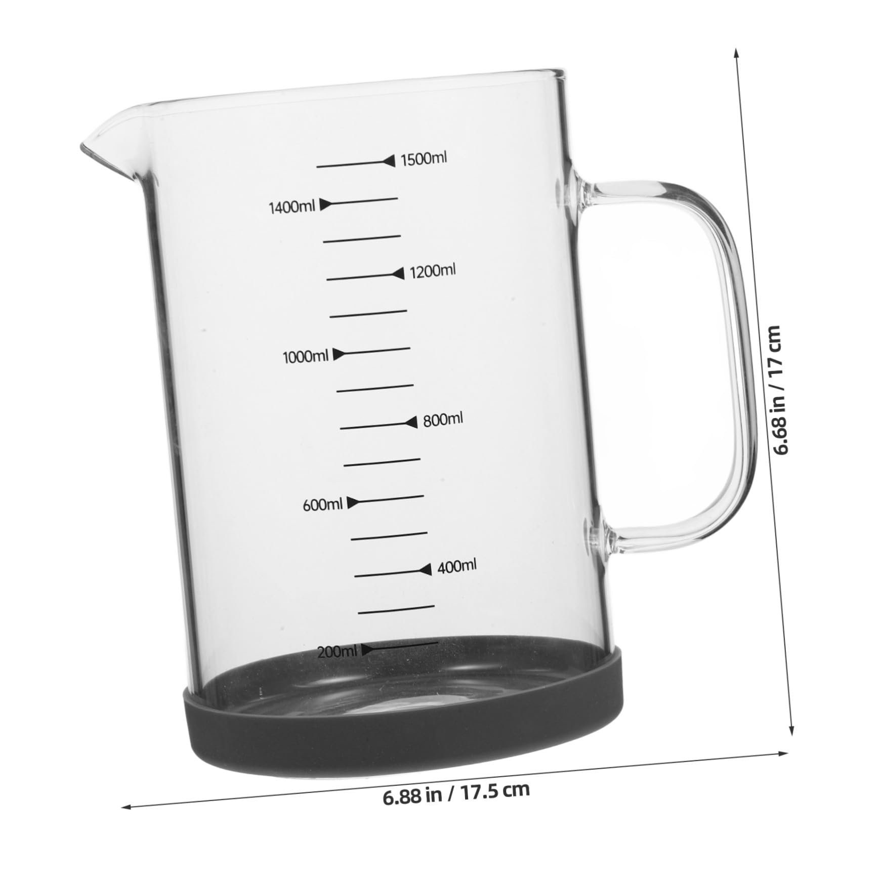 Taza Medidora de Vidrio Borosilicato Portátil con Mango para Líquidos Precisión Café y Cocina
