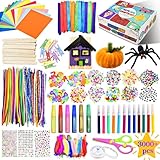 3000+PCS Arts and Crafts for Kids Craft Gift Set with Pom Poms, Markers,Feathers, Beads, Eyes, Pipe Cleaners, Art and Craft Supplies DIY Birthday Halloween Christmas Craft Kits for Kids