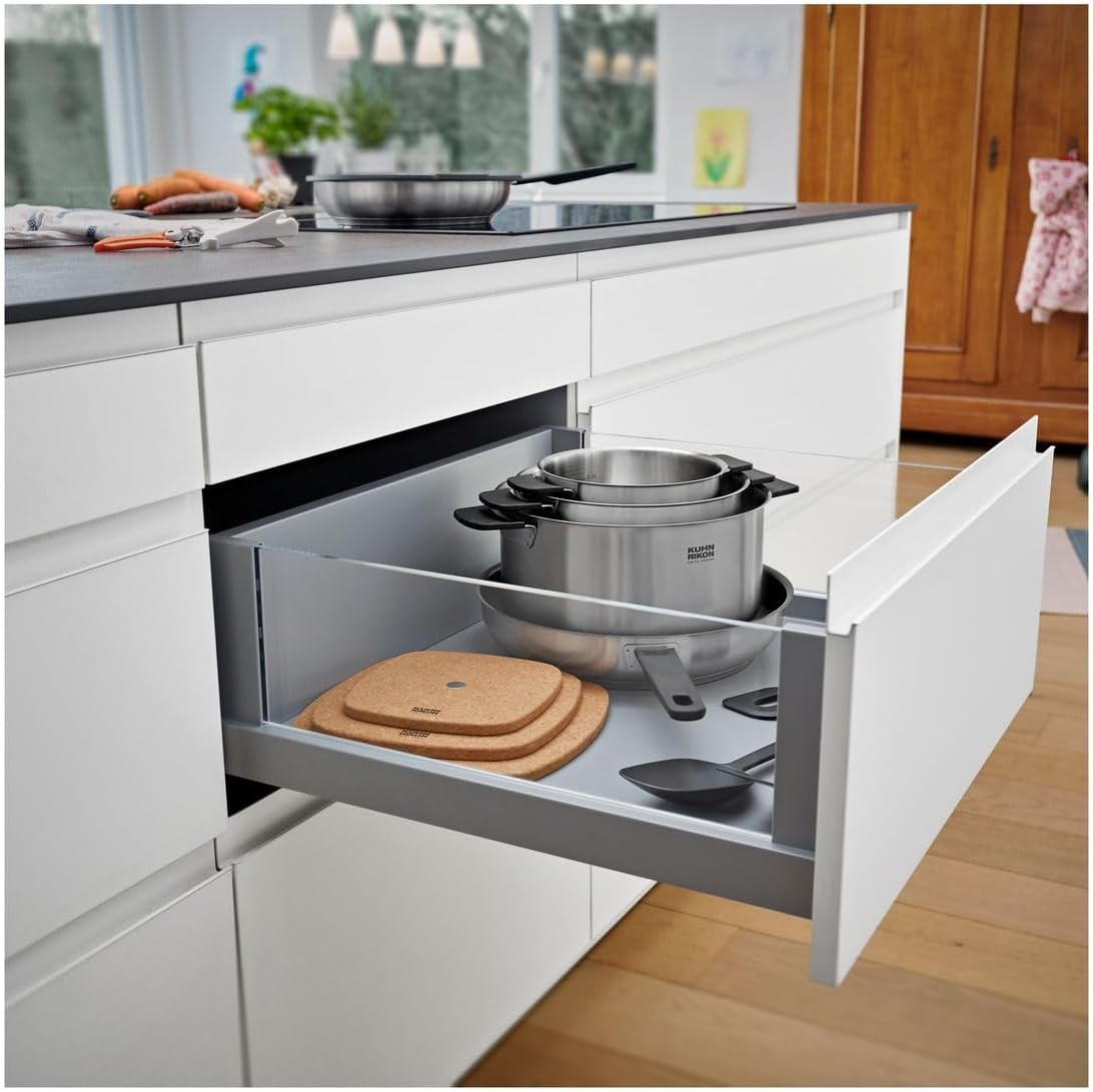 Smart & Compact High-Density Thick Cork Trivet with Handy Magnet Set 3 Pcs 6” / 8” / 9.5” Multifactional Cork Board Protect Surfaces from Heat Damage and Scratches