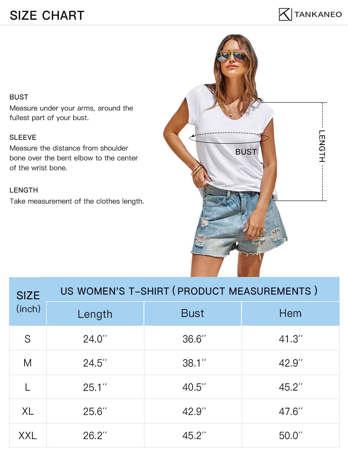 Tankaneo Lot de 3 t-shirts à manches courtes et col en V pour femme - Coupe ample - Printemps été - Décontracté
