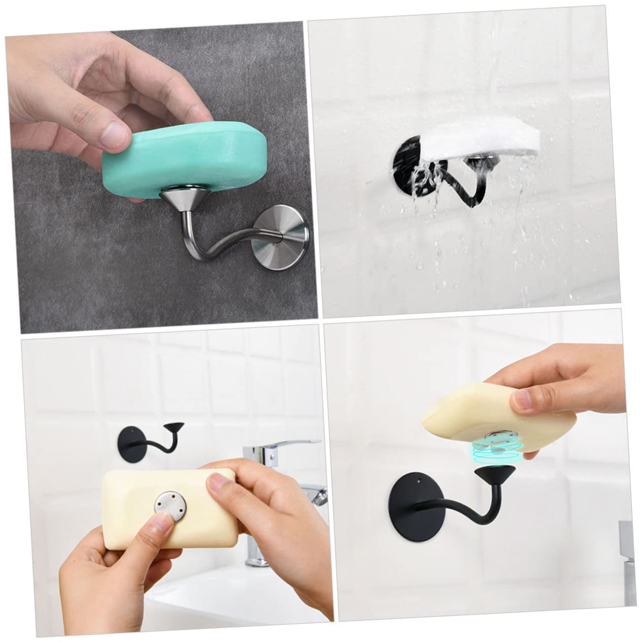 PRETYZOOM 5 Set Di Tappi Porta Sapone Magnetici in Acciaio Inossidabile Tappi Porta Sapone Per Accessori Da Bagno 6 Pezzi * 5