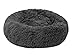 Cuccia Pelosa Cane Gatto , Rilassante Cuscino Morbido Rotondo Antistress Letto Peluche Lavabile Taglia Piccola Media Grande (100, Grigio scuro)