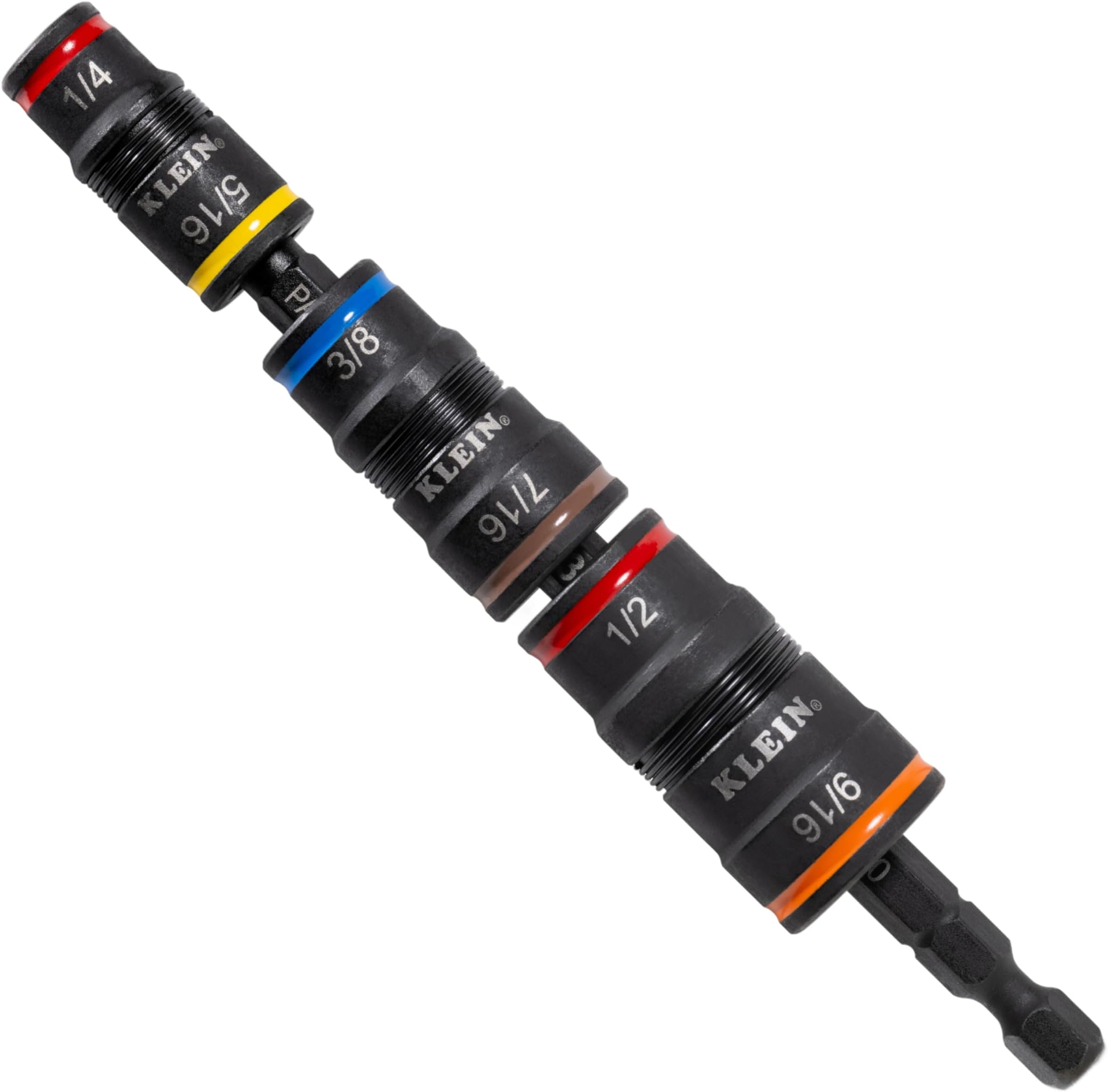Klein Tools 32933 Impact Driver, 7-in-1 Impact Flip Socket Set, 6 Hex Driver Sizes, Plus Bit Holding Feature