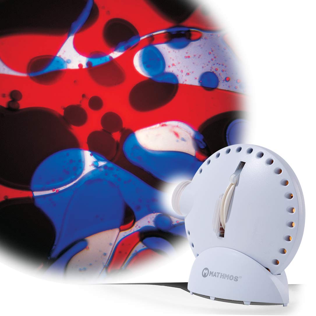 Mathmos Proyector Space en Blanco con efecto de lámpara de lava - Azul/Rojo