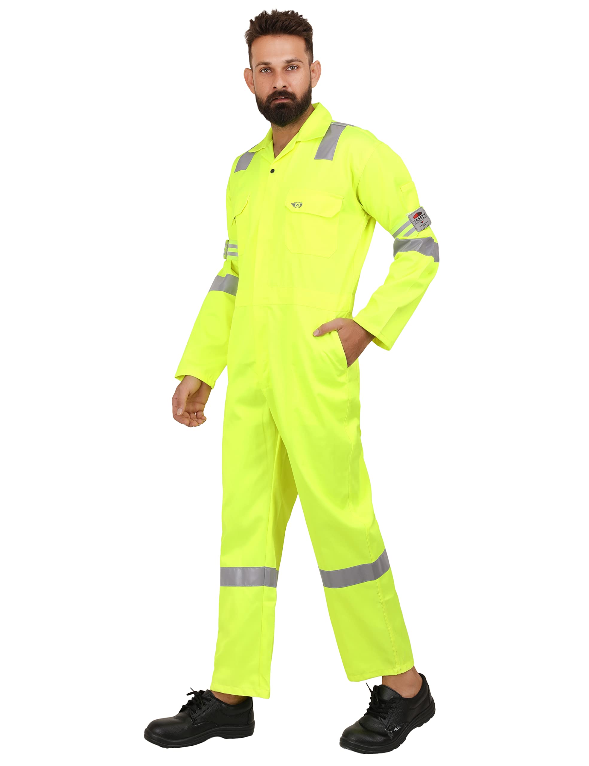 CLUB TWENTY ONE High Visibility Heavy Duty Poly Cotton Coverall Dangri Boiler Suit - 280 GSM (EN 20471 Certified Fabric) - Water Repellent & Oil Repellent Fabric (Fluorescent Yellow, 2X-Large) (B098T5DJ45) Amazon Price History, Amazon Price Tracker